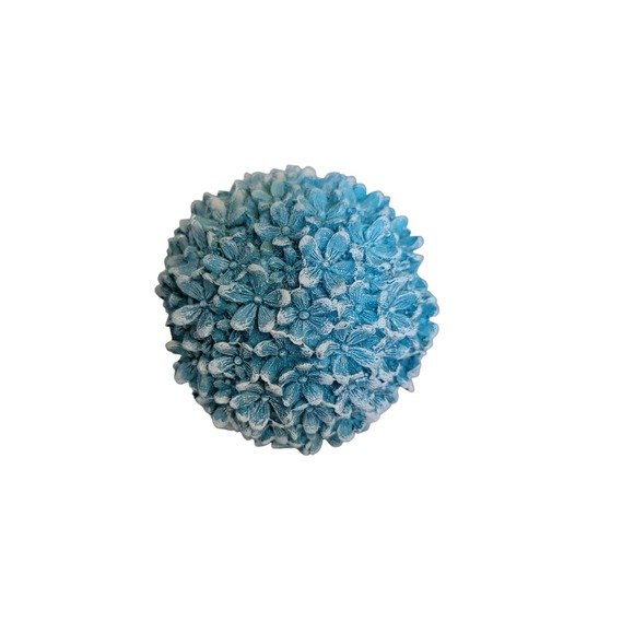 Flower Ball Ornament Blue Floral Sphere Fish Tank Decor‎ Accent - Picture 1 of 4